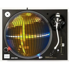 DJ Gold Disco Ball #2 Slipmat Turntable 12" LP Record Player, DJ Audiophile