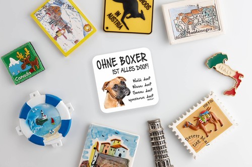 Kühlschrankmagnet "Ohne Boxer ist alles doof!" Deko Dog Hund Magnet Pin - Bild 2 von 2