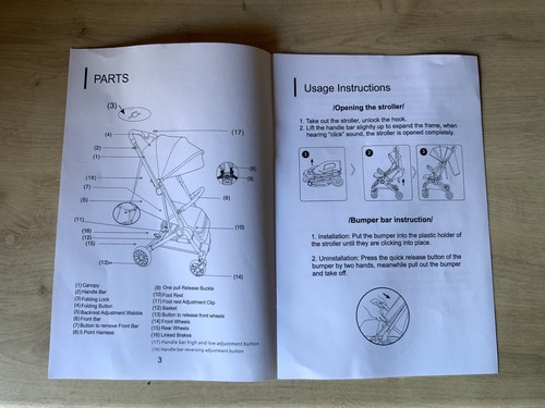 Cochecito de bebé portátil plegable con una mano con respaldo ajustable - Imagen 7 de 9
