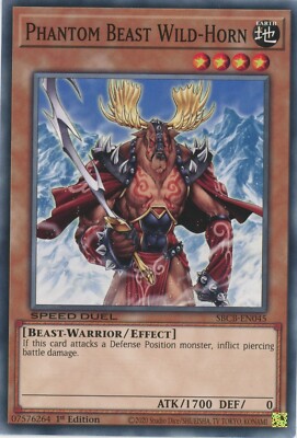 Yugioh Phantomungeheuer Wildhorn SBCB-DE045 Speed Duel Common NM x3 Play Set