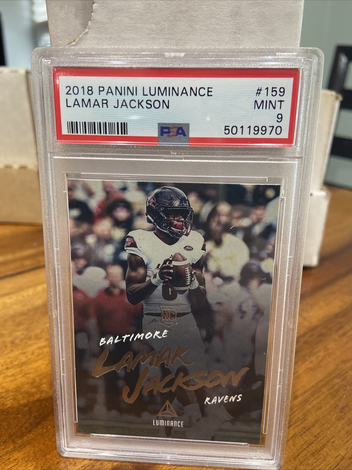 2018 Luminance Lamar Jackson PSA 9 #159 Ravens Rookie RC