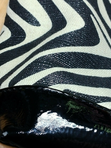 Kate Landry Zebra Animal Black Leather Trim Purse Handbag Tote - Picture 4 of 6