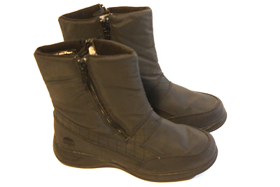 #ad Totes Boots Womens Black sz 8M Waterproof Winter Shoe Dual Zip Mid Calf