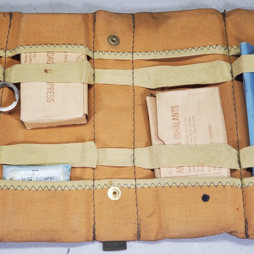 Kit de primeros auxilios enrollable de lona MSCO años 50 con contenido construcción minera - Imagen 4 de 9
