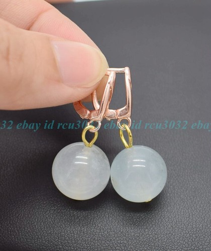 8/10/12mm Natural Multicolor Gemstone Round Beads Gold Leverback Earrings - Bild 32 von 40