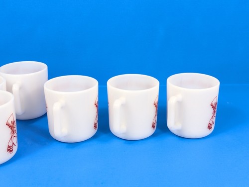 (6) Tom & Jerry White Milk Glass Christmas Vintage Hazel Atlas Egg Nog Mug Cups - Picture 6 of 18