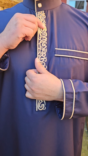 Mens Boys Embroidered Designer Jubba Muslim Thobe Quality Dubai Arab UK - Video 1 of 1