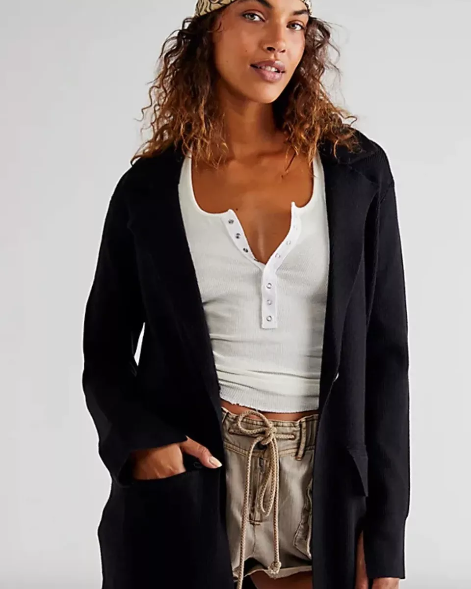 Black top blazer sweater