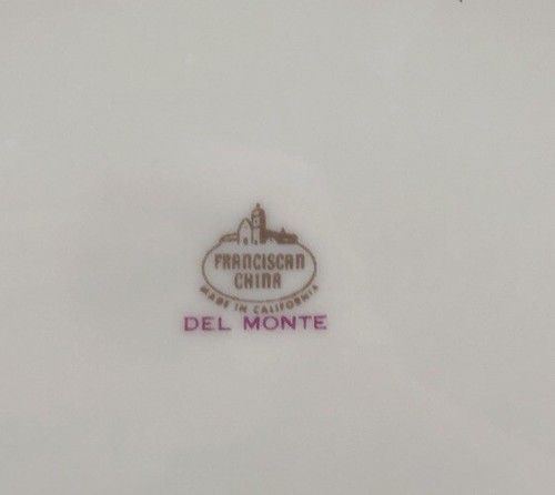 Antique Franciscan China Del Monte Salad Plate 8 1/4" Cream Gold Trim SET OF 4 - Picture 3 of 3