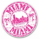 2 x Vinyl Aufkleber 25 cm - Pink Miami Florida USA Amerika cooles Geschenk #5829