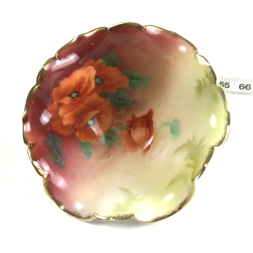 PT Bavaria Antique Trischenreuth Hand Painted Corn Poppy Bowl Scalloped 2.5 x 6 - Picture 8 of 9