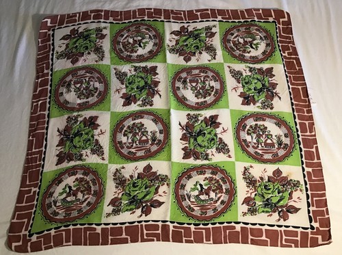 Scarf, Vintage 30s 40s ABC Barclay Clever Rayon Ch