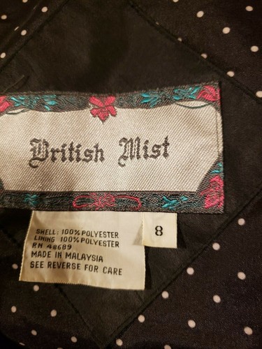 TRENCH COAT VINTAGE DONNA BRITISH MIST NERO TAGLIA 8 FODERATO IMPERMEABILE - Foto 10 di 10
