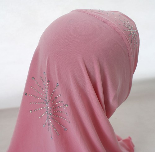 Kids Girls Islamic Muslim Rhinestone Head Scarf Prayer Hijab Scarf Headwear 2-6Y - Picture 50 of 62