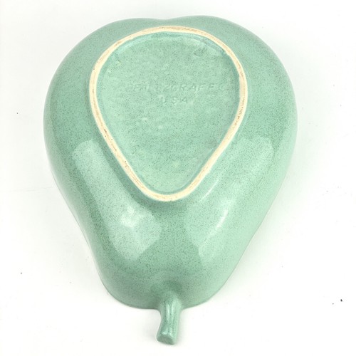 Cuenco para servir vintage Pfaltzgraff cerámica en forma de pera dividido verde menta EE. UU. - Imagen 6 de 6