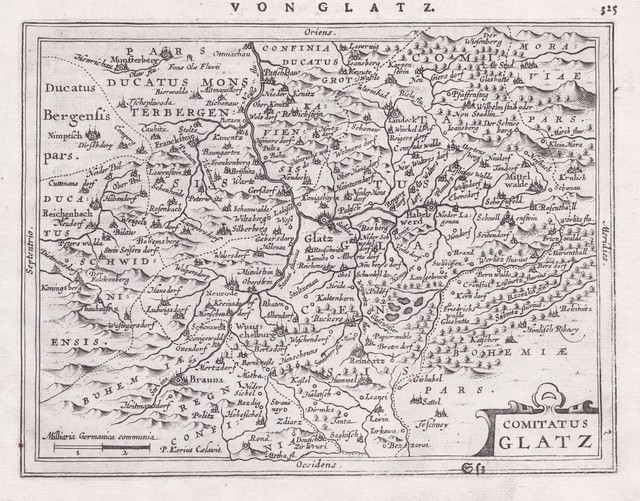 Comatitus Glatz Klodzko Niederschlesien Polska Poland map Karte Mercator 1651 Comatitus Glatz Klodzko Niederschlesien Polska Poland map Karte Mercator 1651