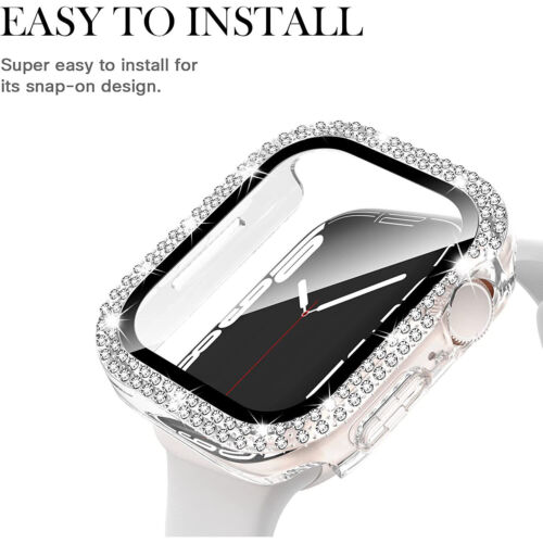 For Apple Watch Series 8 7 SE 6 5 4 3 Bling Case Screen Protector 44/45mm Cover - Picture 30 of 32