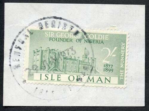 Isle of Man 2/- Green QEII Pictorial Revenue CDS On Piece - Bild 1 von 1