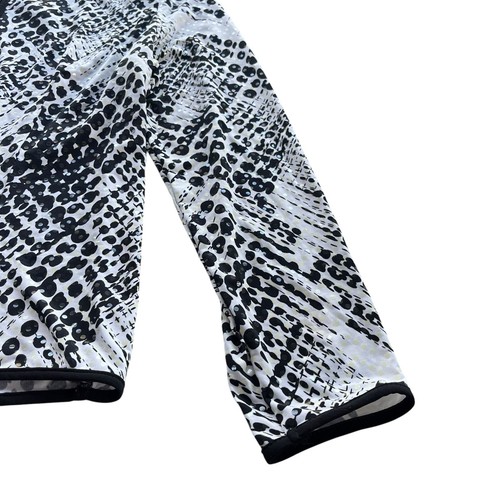 MSK Petite Womens PL Black White Abstract Sequin Zip Up Lightweight Jacket 14338 - Picture 10 of 19