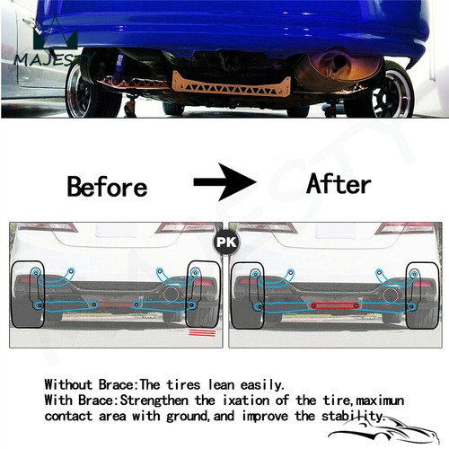 Rear Lower Control Arm +Subframe Brace For 1996-2000 Honda Civic EK EJ Silver - Picture 8 of 9