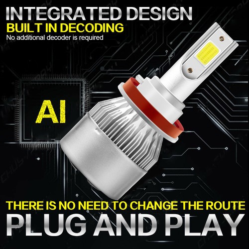 Combo Front LED Headlights Bulbs Hi/Low For Chevy Silverado 1500 2500 2007-2015 - Picture 9 of 11