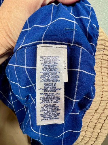 Chaps Mens Khaki Size Large Lightweight Jacket Front Zip Blue Flannel Lining - Picture 13 of 15