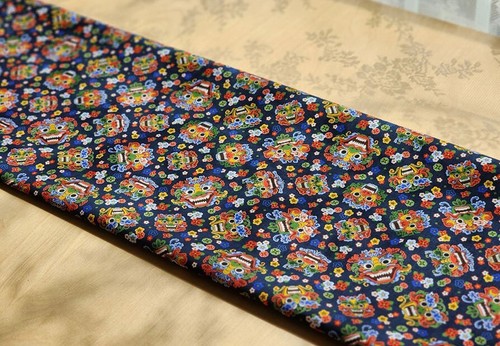 Korean Traditional Flower Devil Patterned Fabric made in Korea BTHY - Picture 5 of 8