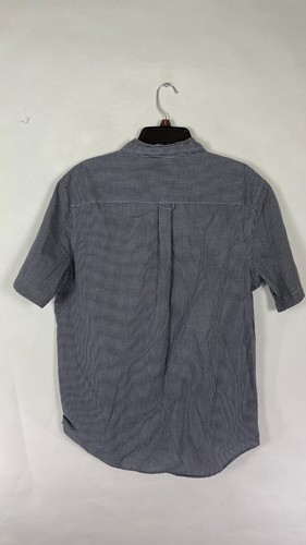 New with Tags Chaps Mens Button Up Short Sleeve Gingham Plaid Black White Size L - Picture 9 of 18