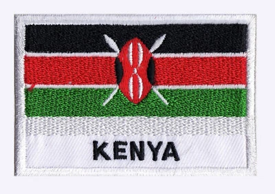 Ecusson Kenya patch patche drapeau Kenyan 70 x 45 mm brodé à coudre - Image 1 of 4