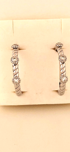 JUDITH RIPKA SS 925 CZ 30mm Twisted round hoop earrings - 第 2/8 張圖片