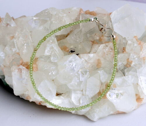 Peridot Armband edelsteinarmband grün Olivin fein facettierte kugel Edel ca.18cm - Bild 2 von 2