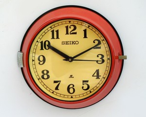 Details About Vintage Red Maritime Slave Clock Nautical Ship Quartz Seiko Japan Wall Clocks