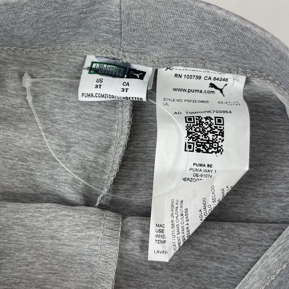 Pantalones deportivos Puma talla 3T gris con logotipo nuevos sin etiquetas Foto 4 de 4