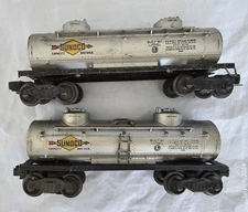 Vintage Lionel 6465 O/O27 Gauge Sunoco 2-D Tank Car Set of 2