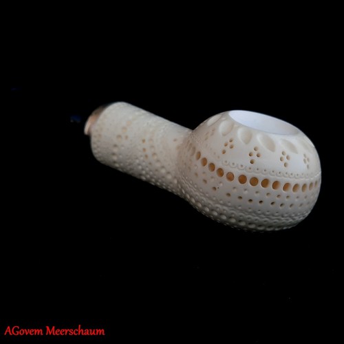 AGovem Handcarved Reverse Block Meerschaum Smoking Pipe, Tobacco Pipe AGM-1362 - Picture 2 of 12