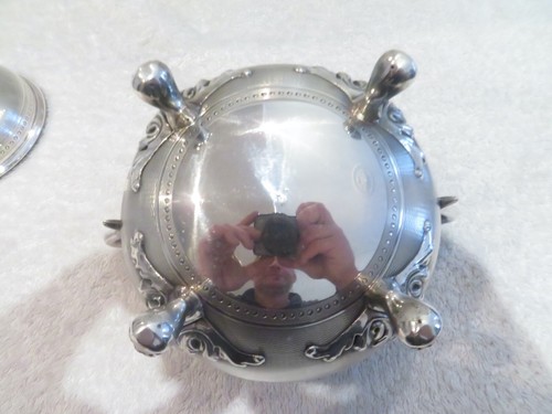 Gorgeous 19th c french sterling guilloche silver sugar bowl Tetard Louis XVI st - Picture 7 of 12