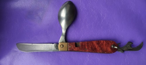 Vintage Rare original Folding Pocket Knife Spoon Multitool USSR - Picture 3 of 10