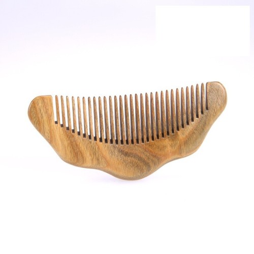 Personalizado-Peine de sándalo verde forma de onda peine de barba cabello masaje cepillo regalo - Imagen 3 de 9