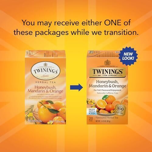 Paquete de 2 - Bolsas de té de hierbas Twinings Honeybush, mandarina y naranja - 20 unidades - Imagen 2 de 3