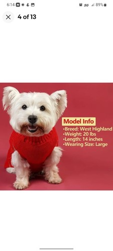 KYEESE Knitted Sweater Red & Gold Holiday Pet Shirt Size L Super Soft - Picture 2 of 4