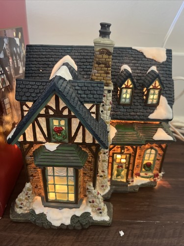 Vintage 2000 St Nicholas Square The Village Collection Elm Street House in Box - Bild 2 von 9