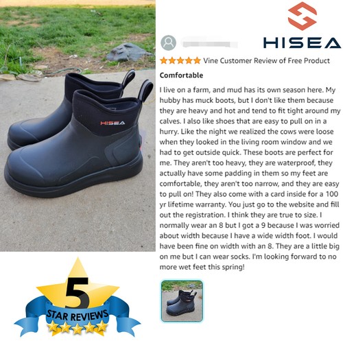 HISEA Women Slip On Ankle Rain Boots Waterproof Lightweight Rebound Chelsea Boot - Picture 3 of 34