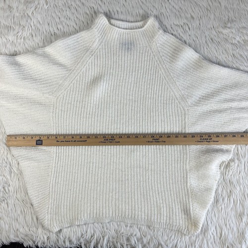 KAARI Blue Women’s Ivory Long Sleeve Mock Neck Cable-Knit Soft Sweater Medium - Picture 12 of 24