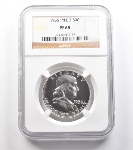 1956 Franklin Half Dollar Type 2 PF68 NGC *0929