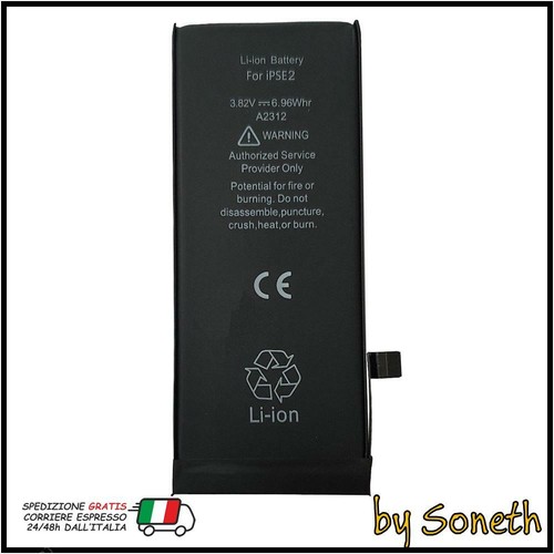 BATTERIA PER IPHONE 8 A1905 A1863 A1906 SE 2020 A2275 A2296 A2312 3,82V 1821mAh - Foto 2 di 3