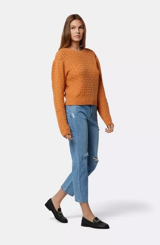 NWT JOIE $298 Cashmere Wool Cable knit Roland Crew Neck Sweater Size M Caramel - Picture 5 of 18