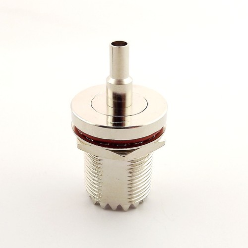 UHF Female SO239 w/Nut Bulkhead Crimp for RG174 RG316 LMR100 Cable RF Connector - Zdjęcie 8 z 9