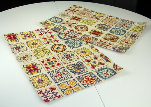Manteles de tela decorativos tapetes de lugar azulejos españoles estilo servilletas florales - Imagen 9 de 9