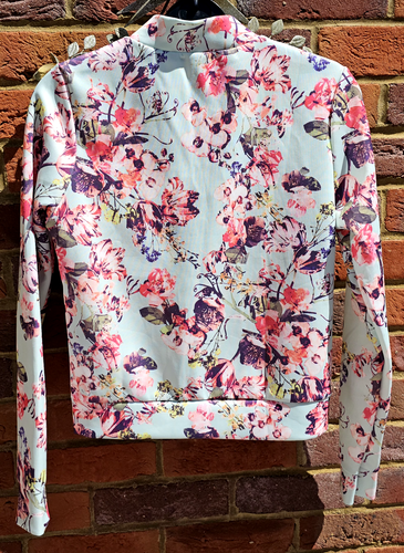 10 bomber Jacket muti colour pastel floral zip up Top coat festival Holiday - Picture 8 of 10