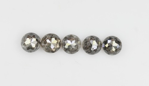 Round Salt and pepper Diamond Natural Loose Round Rose cut Diamond 0.97 Ct - Picture 5 of 6